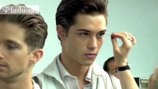 Ermenegildo Zegna Backstage ft Ryan Burns  Milan Mens Fashion Week Spring 2012  FashionTV  FTV [upl. by Barthold223]