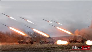 Crazy action of Russia MLRS Live Fire On Target in Ukraine [upl. by Jovitah]