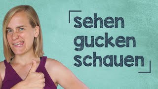 German Lesson 95  The Verb quotto seequot  gucken ∙ schauen ∙ sehen ∙ ansehen ∙ aussehen  A2B1 [upl. by Proffitt]