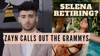 Selena Gomez Retiring Music Zayn Malik Calling Out The Grammys and More [upl. by Dehsar]