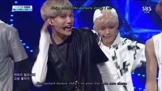 130901 EXO  Growl 11th win  Inkigayo 1st Triple crown Romanized lyrics  Eng sub [upl. by Nylloc]