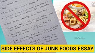 Harmful effects of junk food Essay in English  10 Lines on Junk Food  Essay on Unhealthy food [upl. by Rockey]