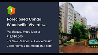 Foreclosed Condo Woodsville Viverde Mansions West Service FTI Taguig [upl. by Adnolehs638]