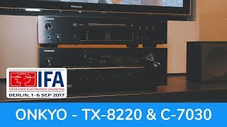 TX8820 C3070 Receiver amp CDplayer  Onkyo  IFA Berlin 2017 [upl. by Halilahk]