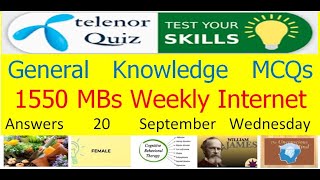 20 September 2023 Telenor Questions and Answers  Telenor Questions Today  General Knowledge MCQs [upl. by Breena228]