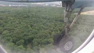 FlyBe Bombardier Dash 8 landing Dusseldorf June 2017  wheel at landing [upl. by Cranston42]