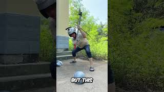 🔴 Axe vs Helmet 😱 shorts safety experiment [upl. by Aramen]