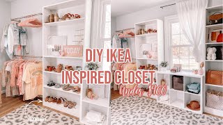 DIY IKEA PAX INSPIRED CLOSET  AMAZON BOOKSHELF CLOSET [upl. by Dominica]