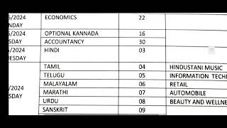 2nd puc exam 2 final timetable released 2024 [upl. by Netnilc]