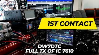 Icom ic 7610 1st contact  full open transmit [upl. by Pamelina]