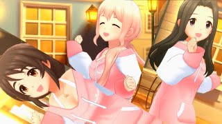 【デレステ】琴歌 雪乃 星花 オレンジタイム【スキあり☆スウェットワンピ】 [upl. by Handler]