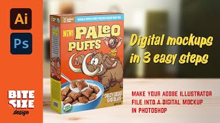 Make a cereal box mockup with Illustrator and Photoshop [upl. by Yerfej]