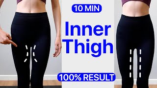 10Min Inner Thigh Burn – Get a Thigh Gap in 2 Weeks No Jumping [upl. by Nirat]