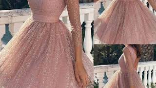 Robes de soirée courtes rose clair👗 فساتين سهرة قصيرةباللون الوردي👗 robes chic en rose [upl. by Nuawed]