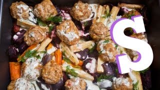 Turkey Meatball Traybake Recipe  SORTED [upl. by Seyer153]