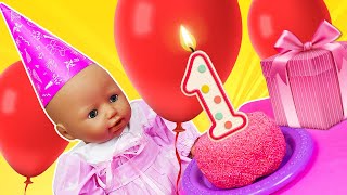 🎂 Lanniversaire de Bébé Annabelle 👶 La poupée a 1 an Jeux comme maman pour enfants [upl. by Hafinah]