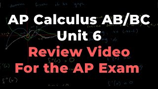 AP Calculus AB  BC Unit 6 Review For AP Exam [upl. by Nitsa]