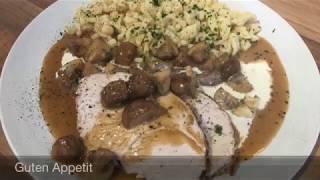 022 Putenrollbraten mit Rahmchampignons und Spätzle 🇩🇪 [upl. by Rollecnahc]