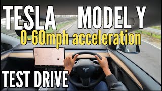 Tesla Model Y 4WD POV Test Drive 0  60mph Acceleration Test Autopilot Test [upl. by Eatnahs]