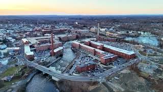 Factory Island Saco to Main St Biddeford Maine Drone 1122024 [upl. by Ajed]