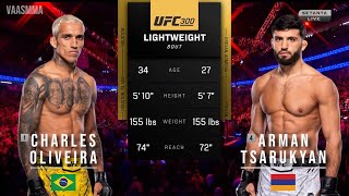 CHARLES OLIVEIRA VS ARMAN TSARUKYAN FULL FIGHT UFC 300 [upl. by Andrus]