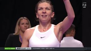 Tennis Channel Live Simona Halep Battles Past Bianca Andreescu In 2019 WTA Finals [upl. by Ruhtracam]