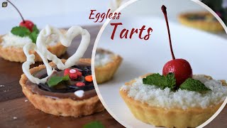 Eggless Mini Tarts Recipe  Chocolate Tart  Coconut Berry Tart [upl. by Dovev293]