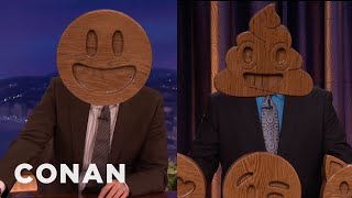 Get Nick Offermans Solid Wood Emojis For Charity  CONAN on TBS [upl. by Sokairyk922]