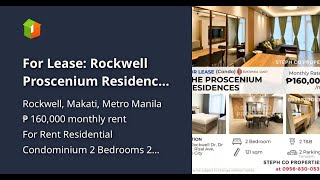 For Lease Rockwell Proscenium Residences Makati Fully Furnished Condo near Powerplant Mall [upl. by Tselec]