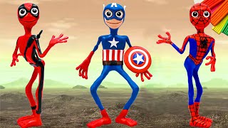 How to make Dame tu cosita mod Superhero Spider man Captain America Dead pool with clay [upl. by Woehick159]