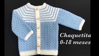 Chaquetita Abrigo  Sueter o Chambrita a Crochet o Ganchillo Paso a Paso Crochet for Baby [upl. by Schnapp]