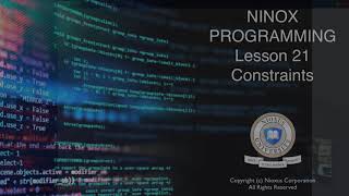 121 Programming Ninox  Constraints [upl. by Franek]