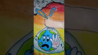 say no to plastic poster drawing noplastic saynotoplastic poster easydrawing [upl. by Fraya345]