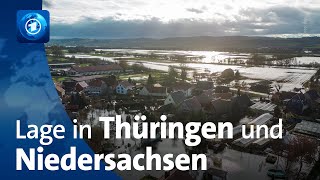 Hochwasserlage in Thüringen und Niedersachsen [upl. by Brookes447]