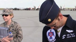 Thunderbirds Team greeting people Travis AFB Airshow 2017 [upl. by Hplodnar]