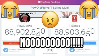 TSERIES PASSING PEWDIEPIE AGAIN FOR THE 3RD TIME SCREEN RECORDED [upl. by Oiluarb732]