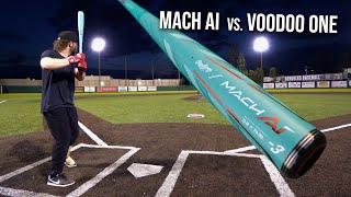 Hitting with the 2024 RAWLINGS MACH AI vs DeMarini Voodoo One  BBCOR Baseball Bat Review [upl. by Omoj477]