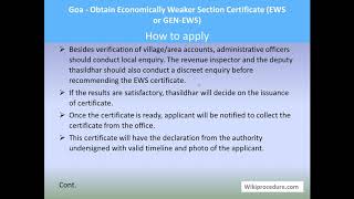 Goa  Obtain Economically Weaker Section Certificate EWS Or GENEWS [upl. by Brose]