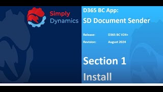 SD Document Sender App Installation in D365 Business Central [upl. by Locin978]