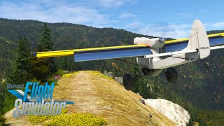 Backcountry Landing on a Ridgetop  MSFS Quick Flight in the Double Ender [upl. by Tepper196]