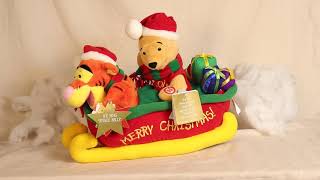 Pooh and Tigger in Sleigh Animated Plush Plays quotJingle Bellsquot [upl. by Htnamas]