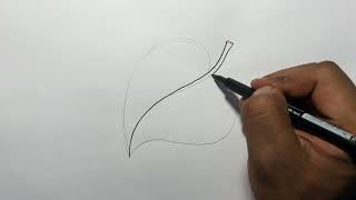 Leaf drawing for beginners step by step leaf 🍁 drawing with brush pen How to draw a leaf [upl. by Llerred]