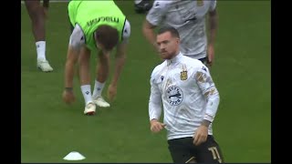 Wrexham AFC Warmup before their match at Peterborough United [upl. by Lertsek]