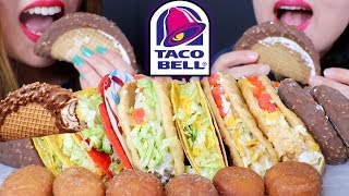 ASMR TACO BELL CHALUPAS  CHOCO TACO ICE CREAM 리얼사운드 먹방  KimampLiz ASMR [upl. by Ijan]