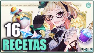 TODAS LAS RECETAS ¿Cartas multiusos 🌷 FANTASIA de AROMAS ◈「 Evento Web 」• 16 Recetas Genshin Impact [upl. by Lsil]