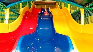 Indoor Playground Fun for Kids  Childrens Play Area Ball Pit amp Slide  Donna The Explorer [upl. by Nabru140]