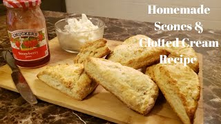 Homemade British Scones amp Clotted Cream Recipe  Easy to Make [upl. by Sirenay]