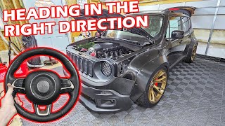 HEMI Swap Jeep Renegade pt 34 Modifying the Steering [upl. by Aivil872]