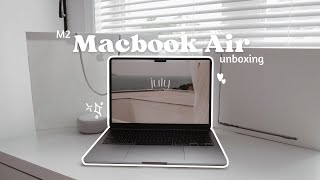 unboxing my new m2 macbook air ✨📦 [upl. by Fessuoy]