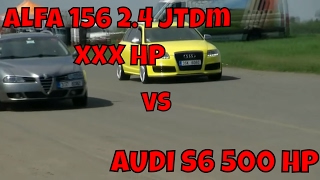 Alfa Romeo 156 24 JTDm stage xxx VS Audi S6 chipped 500 HP INSANE [upl. by Tildi]